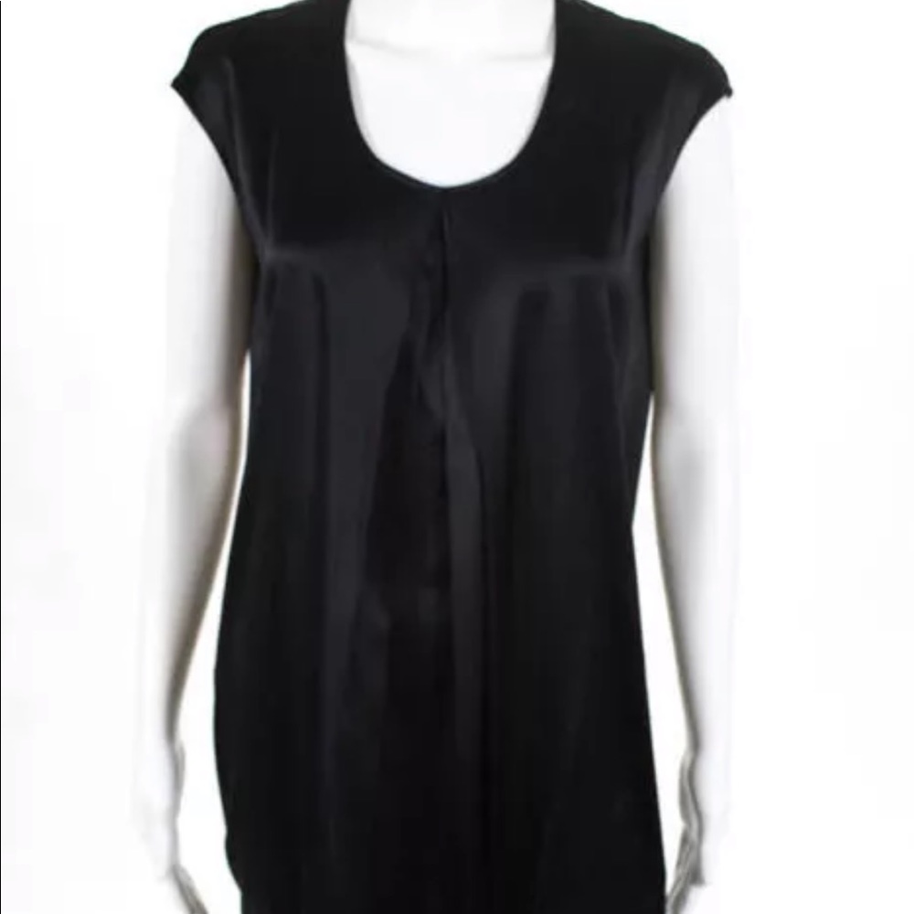 Vince black silk sleeveless dress
